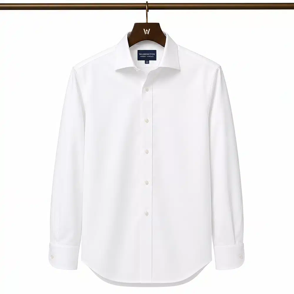 WHITE COTTON TWILL SHIRT
