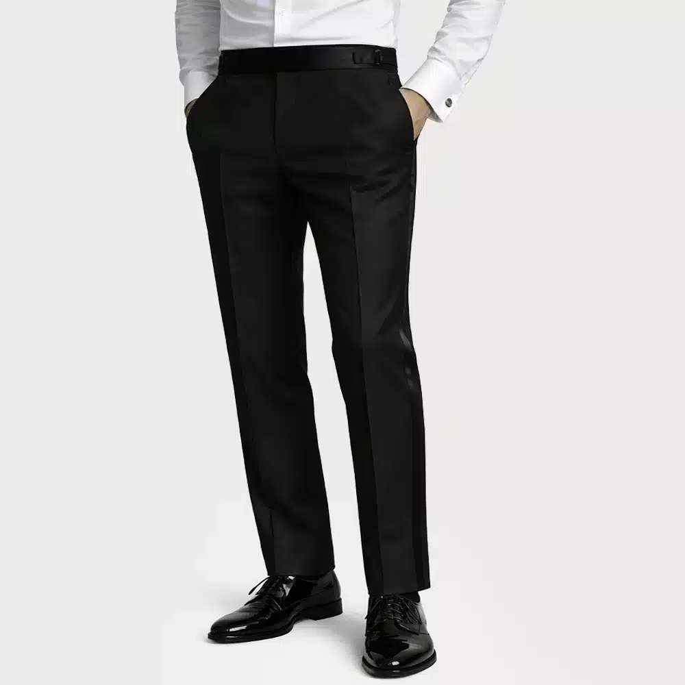 BLACK TUXEDO TROUSERS WITH SATIN BAND