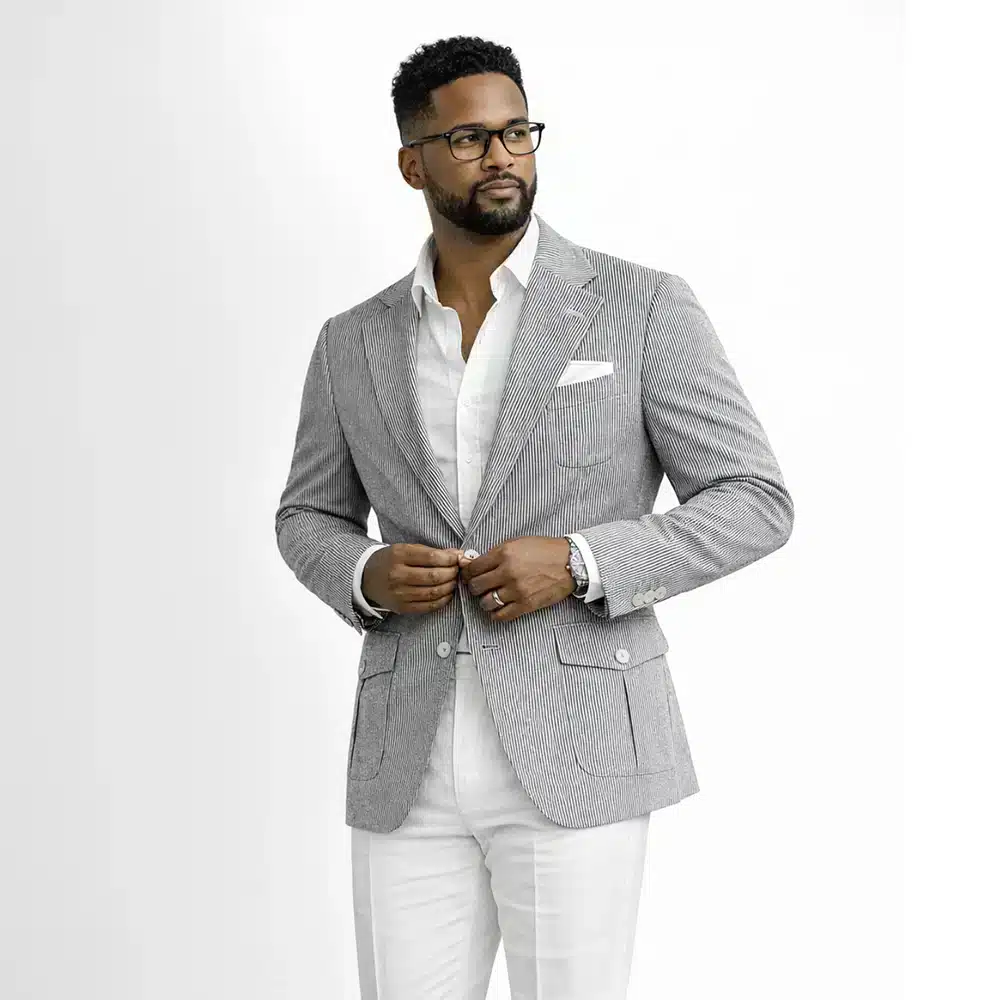 BLACK SEERSUCKER SPORT COAT