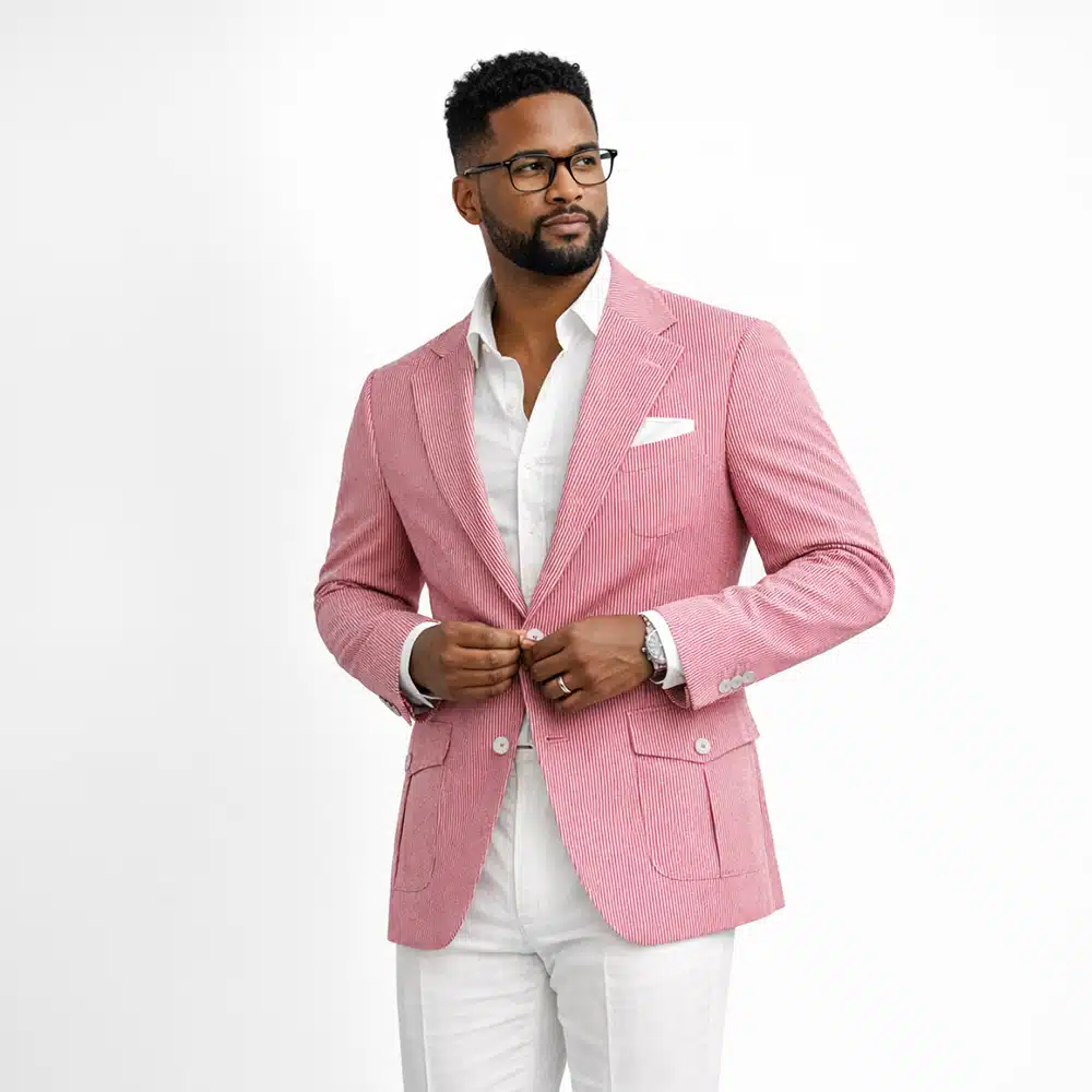 RED SEERSUCKER SPORT COAT