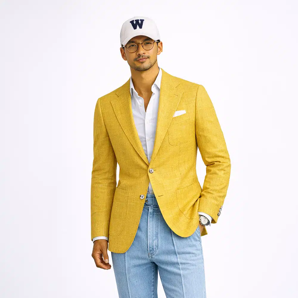 YELLOW LINEN SPORT COAT
