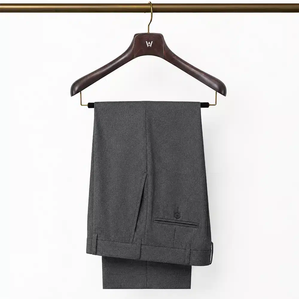 CHARCOAL FLANNEL DRESS PANTS