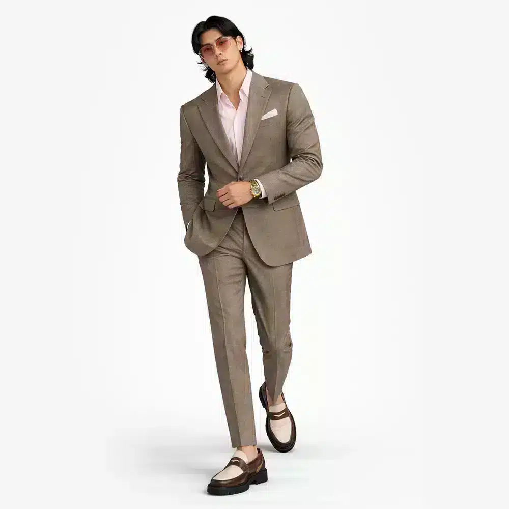 TAUPE WOOL BLEND SUIT