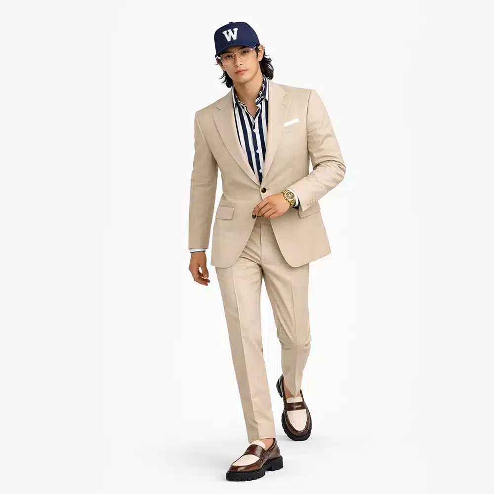 BEIGE WOOL BLEND SUIT