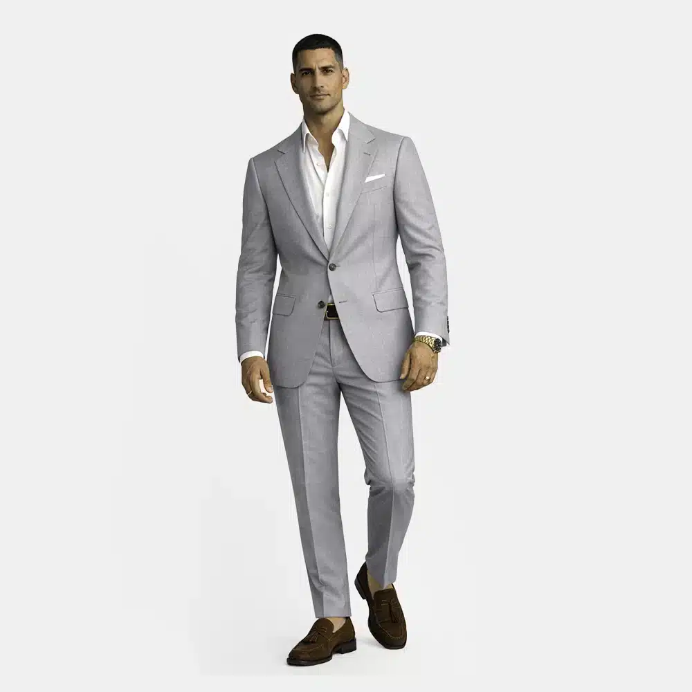 GRAY WOOL BLEND SUIT