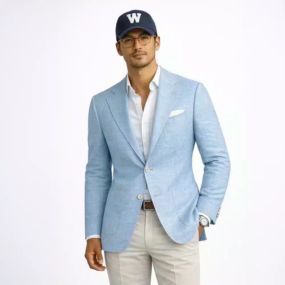 LIGHT BLUE LINEN SPORT COAT