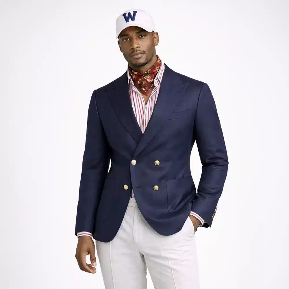 NAVY DOUBLE-BREASTED BLAZER