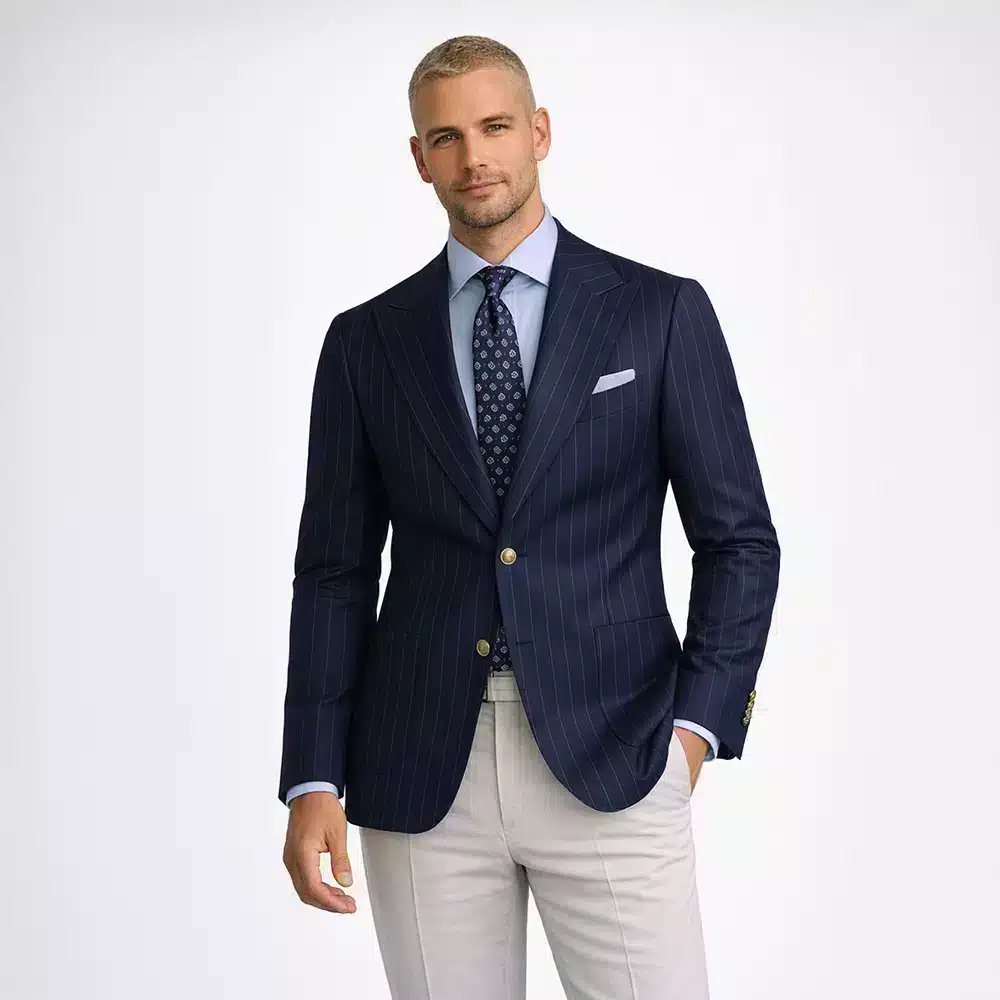 NAVY PINSTRIPE BLAZER