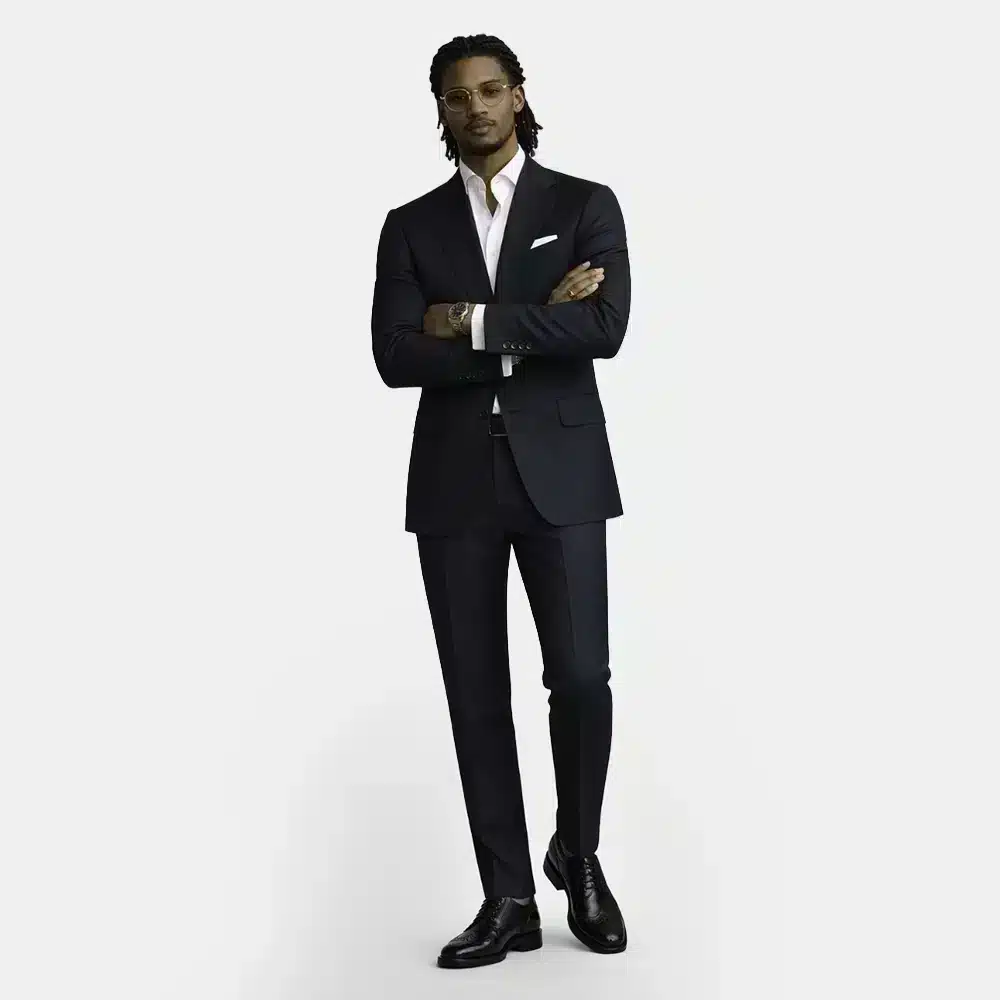 NAVY WOOL BLEND SUIT