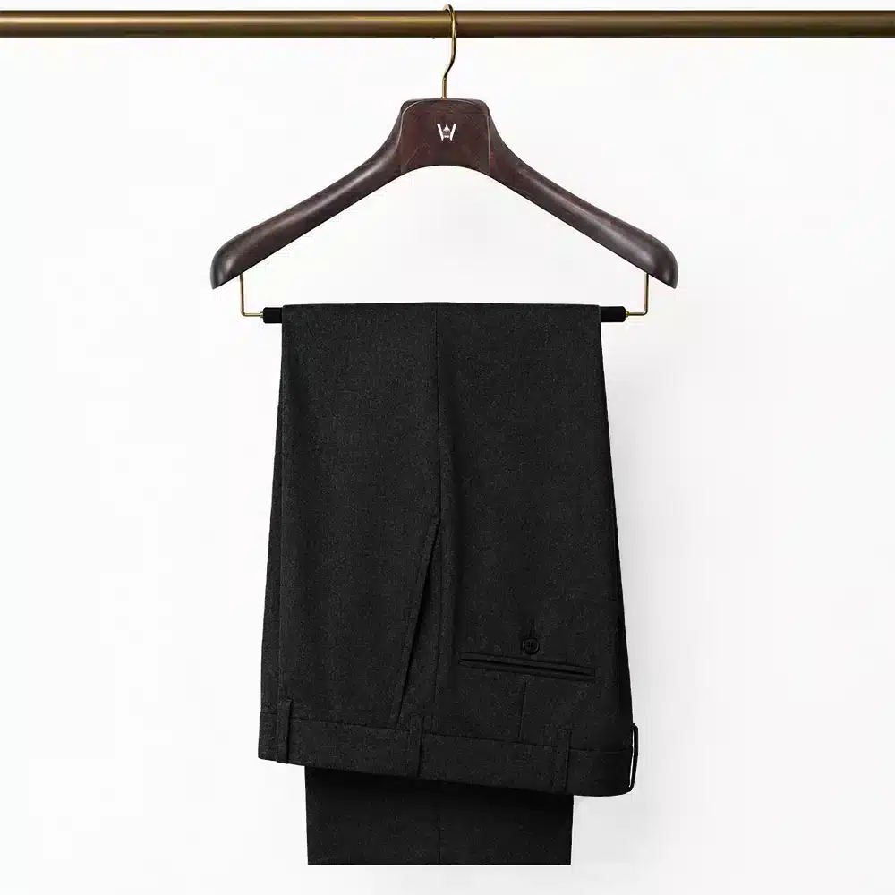 BLACK FLANNEL DRESS PANTS
