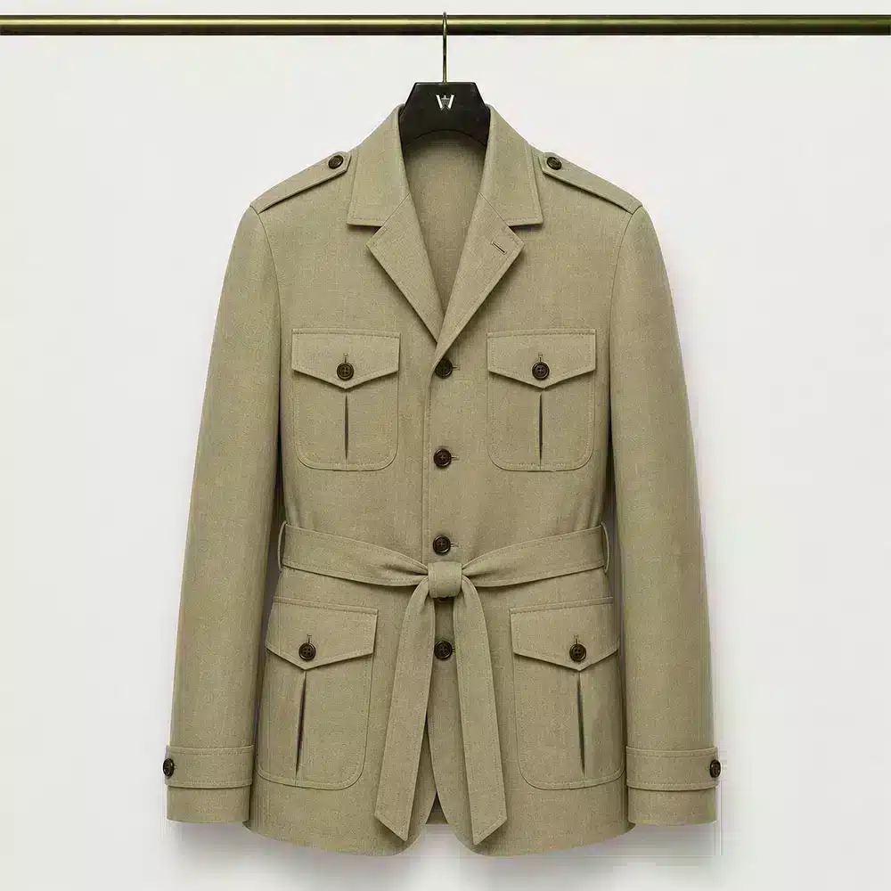 BEIGE LINEN SAFARI JACKET