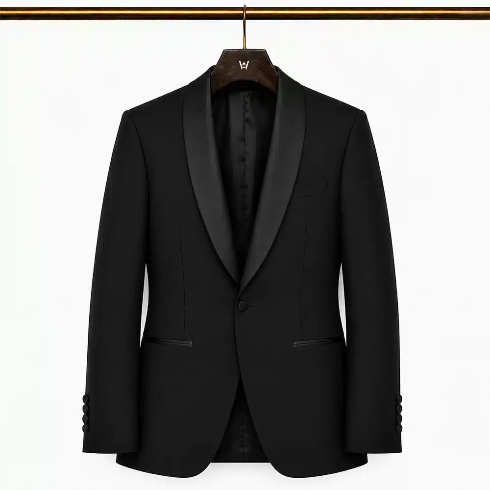 BLACK SHAWL LAPEL TUXEDO JACKET S150