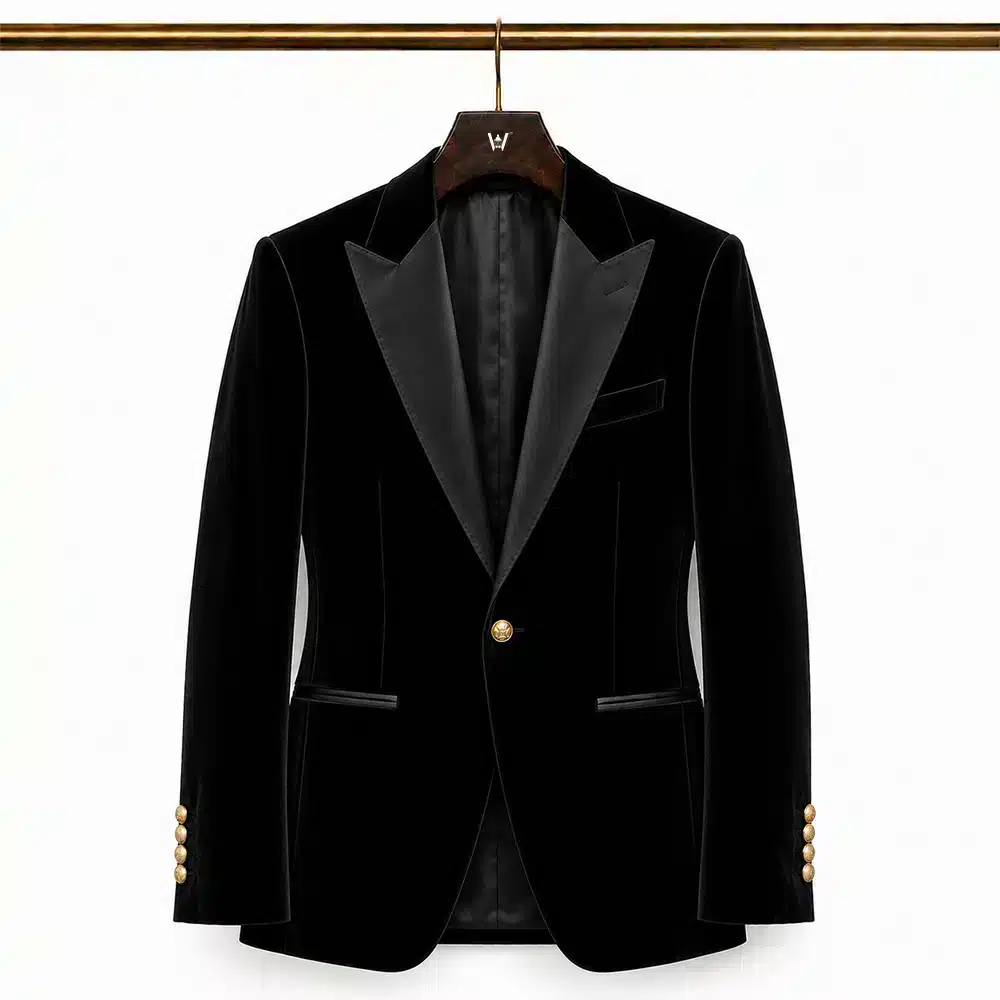 BLACK VELVET TUXEDO JACKET