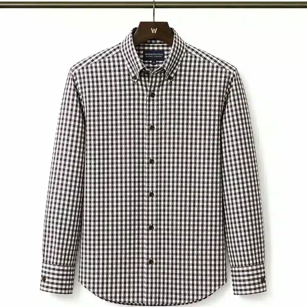 BROWN GINGHAM PLAID SHIRT