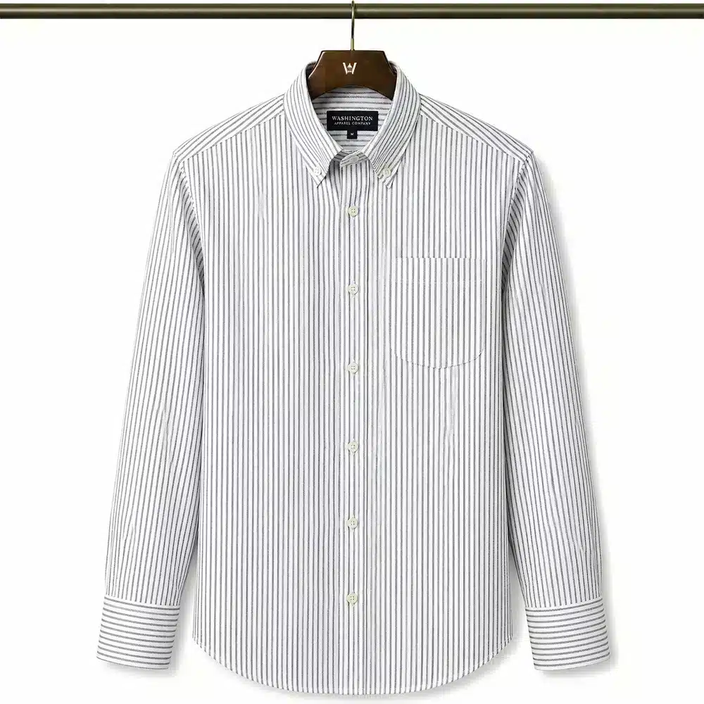 GRAY STRIPED OXFORD CLOTH BUTTON DOWN