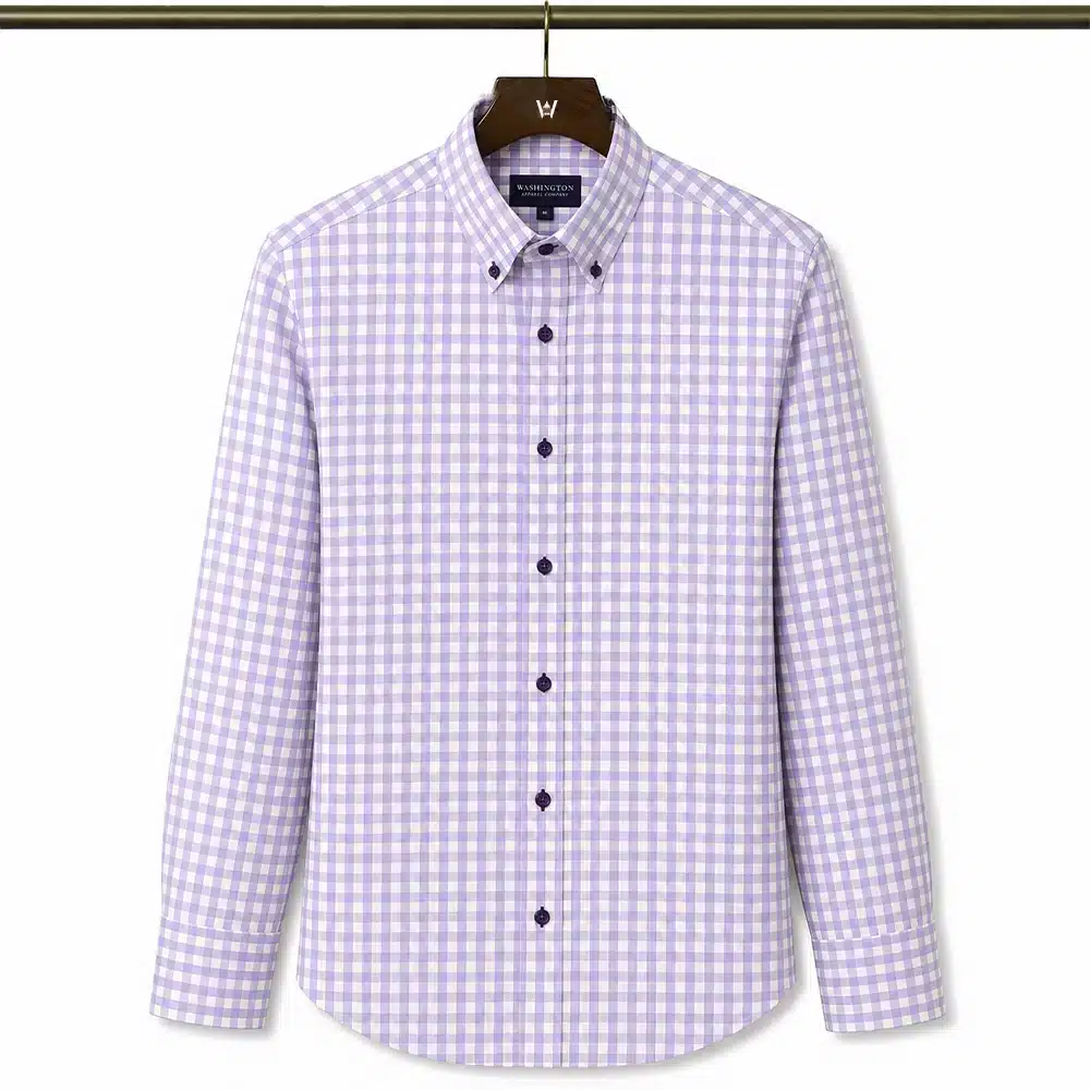 LAVENDER GINGHAM PLAID SHIRT