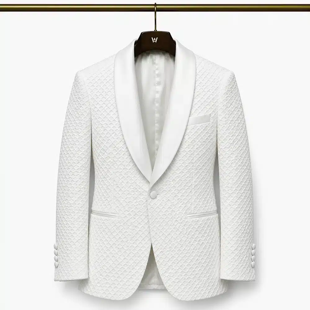 WHITE PYTHON TUXEDO JACKET
