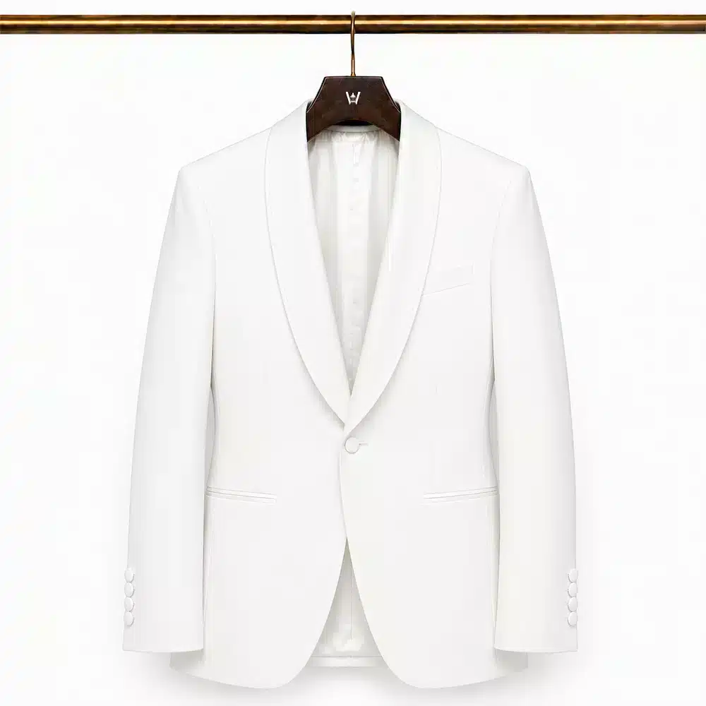WHITE SHAWL LAPEL TUXEDO JACKET S150